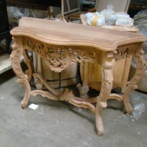 UNF- SP-022- Hand Carved Console-Unfinished-$480 = Other smaller styles also available from $350 ask for picture