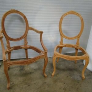 BE-6-Louis-XV-Oval-Back-Dining-Only  Unfinished Hand  Carved  Arm  Chair  In stock- $ 85
