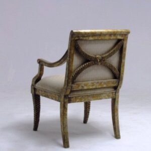 UNF-SP-220 Arm Chair Hand Carved Rope Showroom Sample in composition gold leaf -closeout-  $240