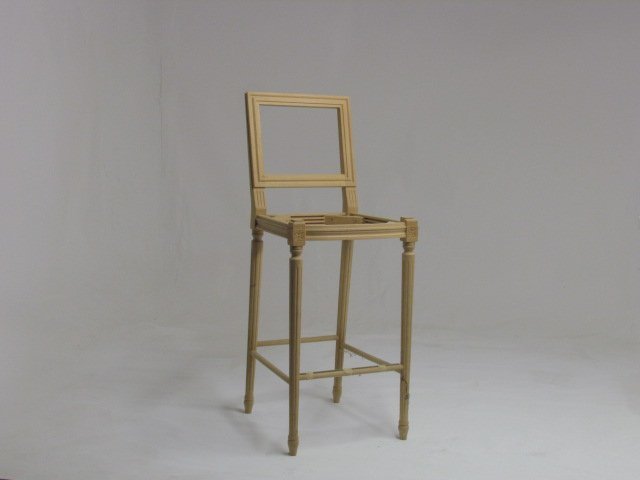 UNF-SP-24-Square Back Louis XVI- Italian Beech wood Only 1 in stock $ 90 - Also see regular import SE-542 Bar stool similar style made by different manufacturer under Bar Stool- Traditional $255 each unfinished assembled