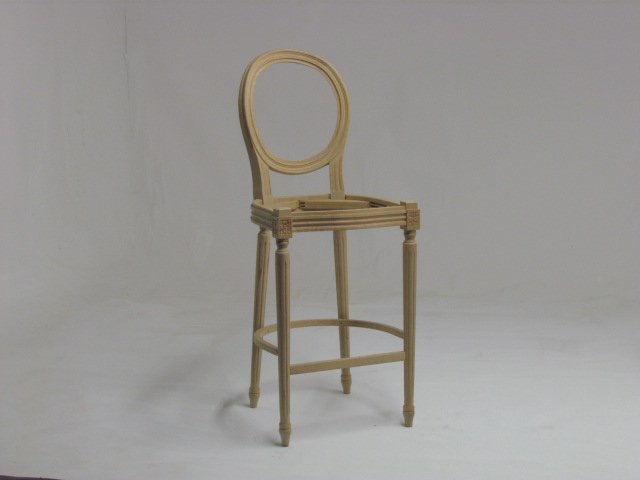 UNF-SP-23- Round Back Louis XVI Bar Stool 1 Sample in stock (smaller size) $95 -- Also current quantity SE-572 in stock $225 each