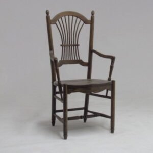 UNF-SP-131- Country Arm Chair-1 showroom sample in stock In Medium Walnut Finish- $ 90