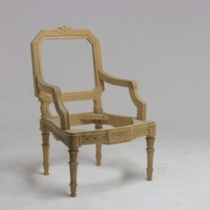 UNF-SP-719- Hand Carved Regency Arm Chair 1 in stock Unfinished $180  and 1 in stock showroom sample in Painted finish and upholstered $200 (Picture can  be  e-mailed)available)